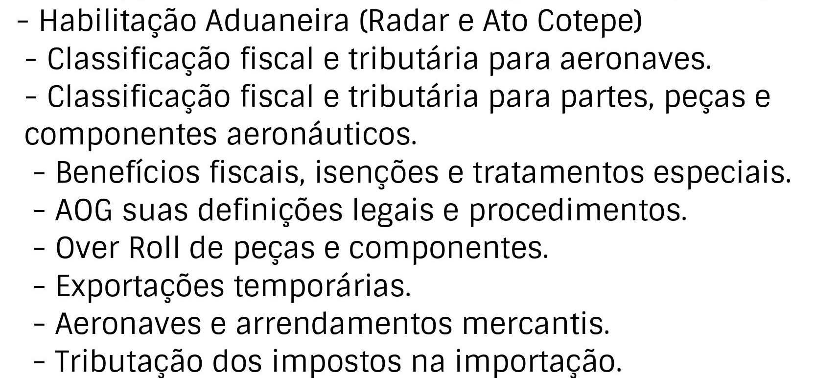 Importação e Exportação - Específico para o Ramo Aeronáutico